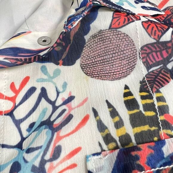 Grey Jason Wu Floral Print Asymmetrical Midi Dress Medium 8 Multicolor Sleeveles - Picture 10 of 13